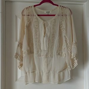 Sheer lace cream blouse